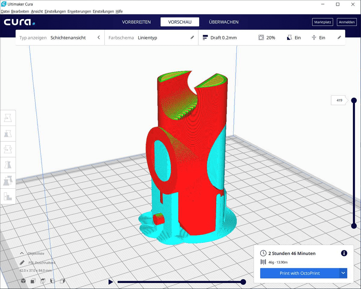 Ultimaker Cura Slicer 3d spielplatz de