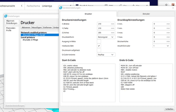Cura Anycubic Einstellungen 1